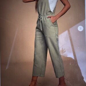 Lulu's Verona Olive Green Jumpsuit